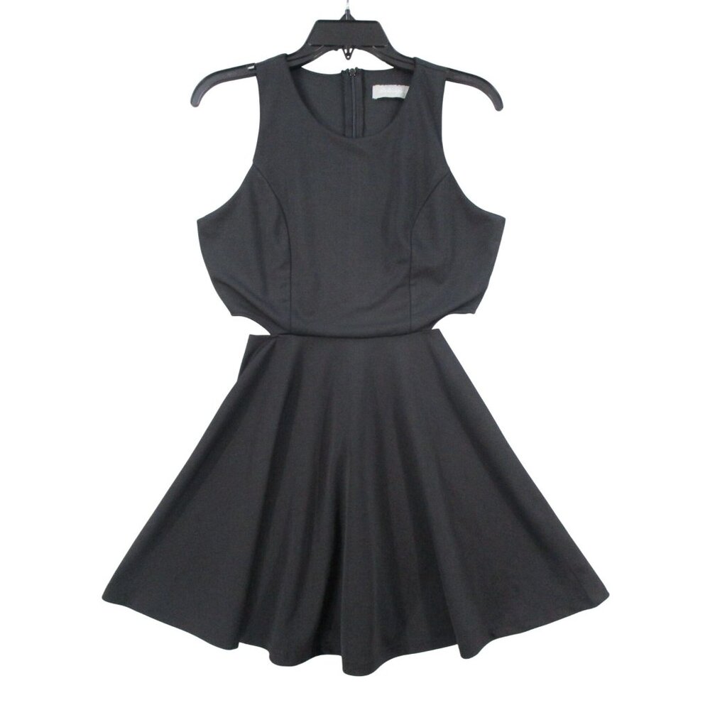 Elegantโ Black Sleeveless Skater Dress By BelongSci